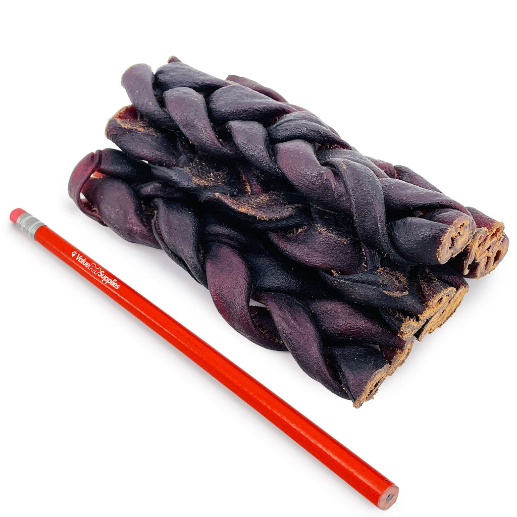 ValueBull USA Collagen Braid Beef Large Dog Chews, Thick 6 Inch 10 Count