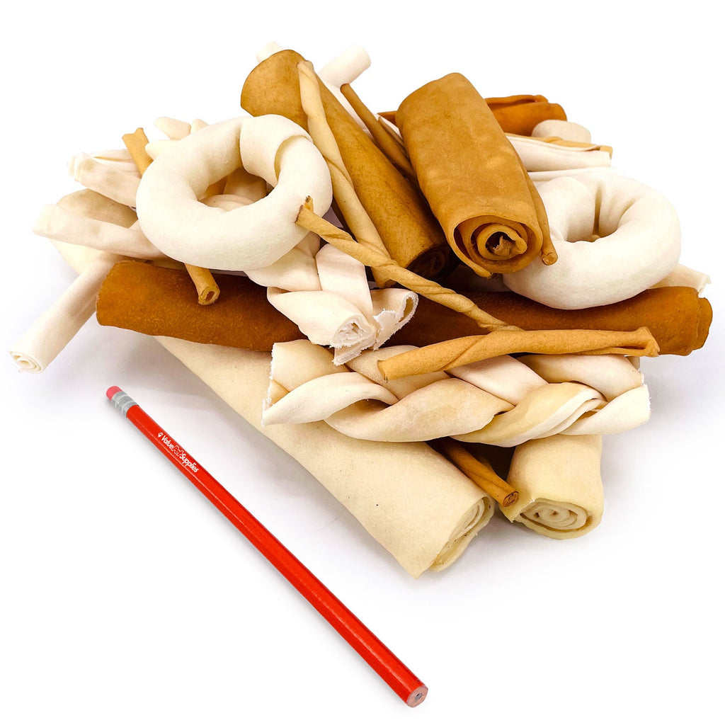 ValueBull USA Rawhide, Varied Mix of Fun Shapes for Dogs, 2 Pound