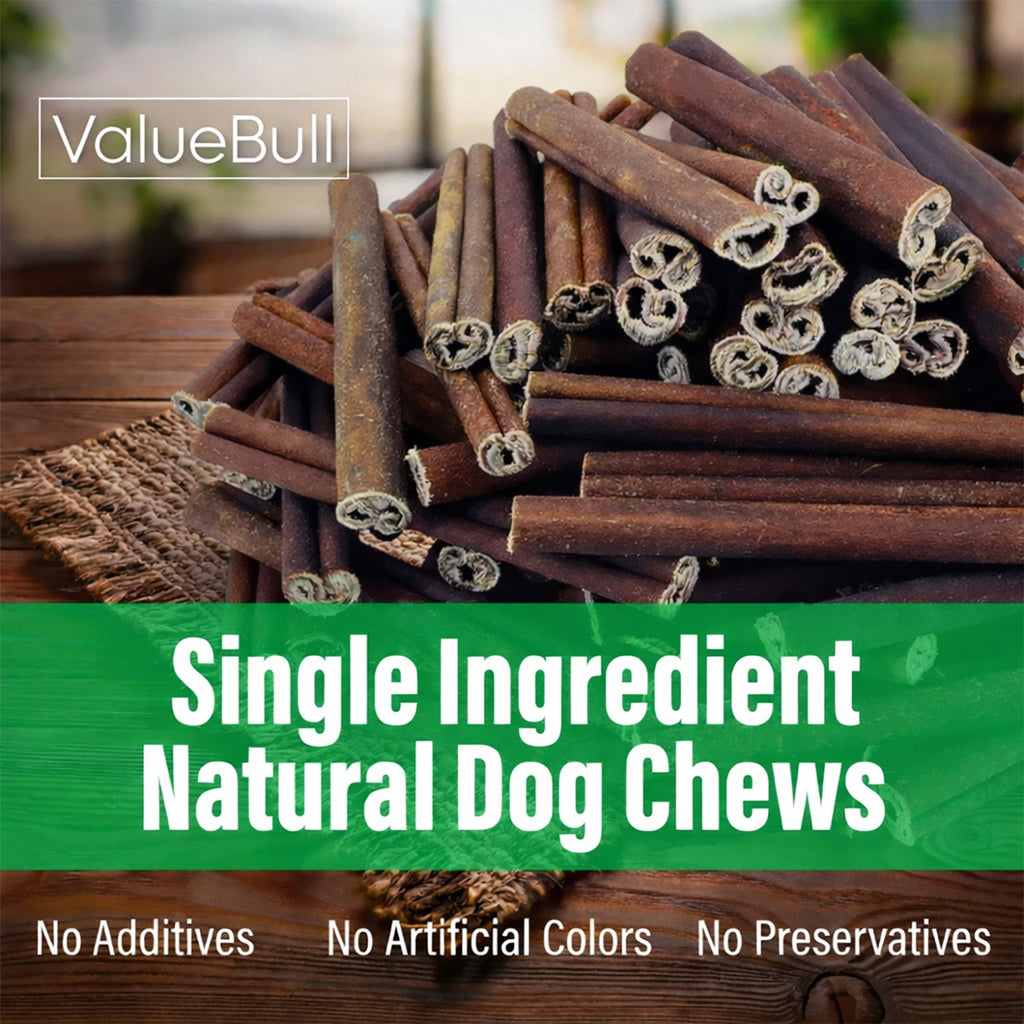 ValueBull Buffalo Collagen Sticks for Dogs, 6 Inch Medium Chews, Natural Long-Lasting Dog Treats, 10 Count
