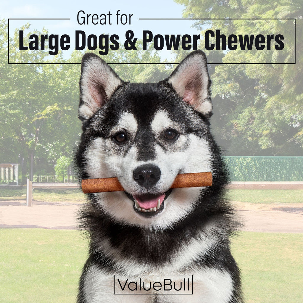 ValueBull Buffalo Collagen Sticks for Dogs, 6 Inch Jumbo Chews, Natural Long-Lasting Dog Treats, 10 Count