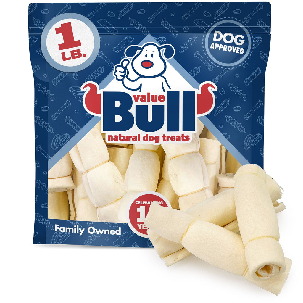 ValueBull Beef Cheek Rolls, Dog Chews, Varied Shapes, 6 Inch, 1 Pound
