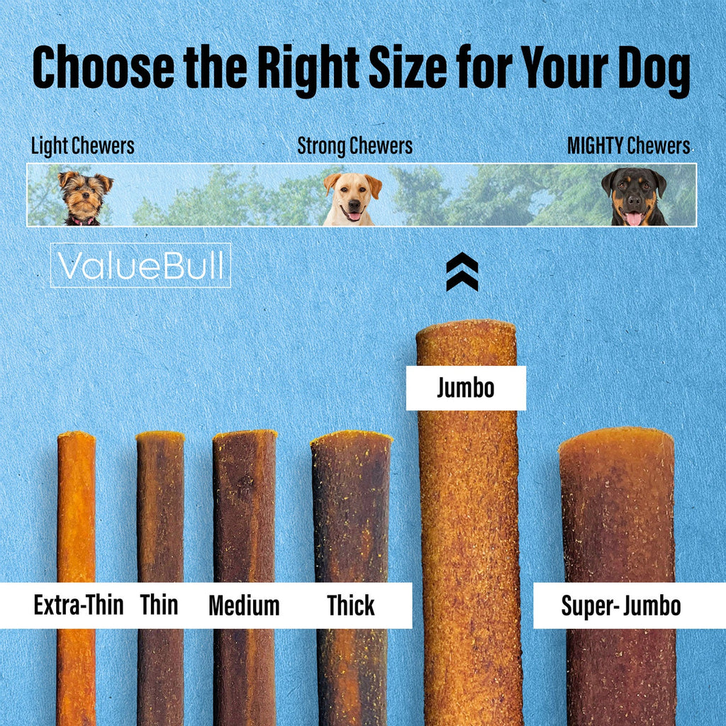 ValueBull Buffalo Collagen Sticks for Dogs, 6 Inch Jumbo Chews, Natural Long-Lasting Dog Treats, 10 Count
