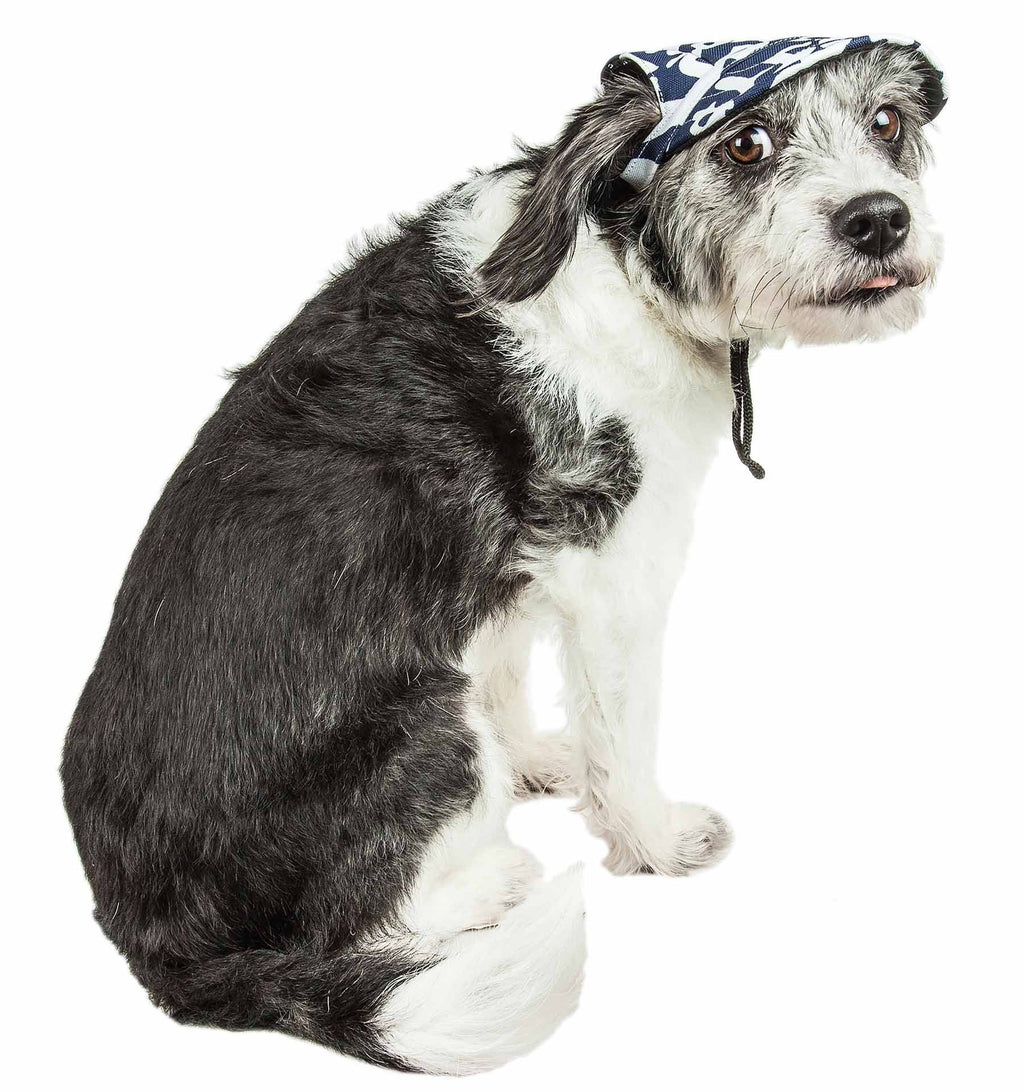 Pet Life ®  'Bone Cappa' Graffiti Sculptured Uv Protectant Adjustable Fashion Dog Hat Cap