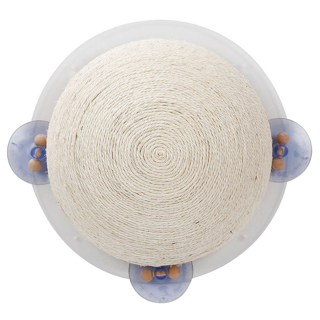 Pet Life ® 'Stick N' Claw' Sisal Rope and Toy Suction Cup Circular Cat Scratcher