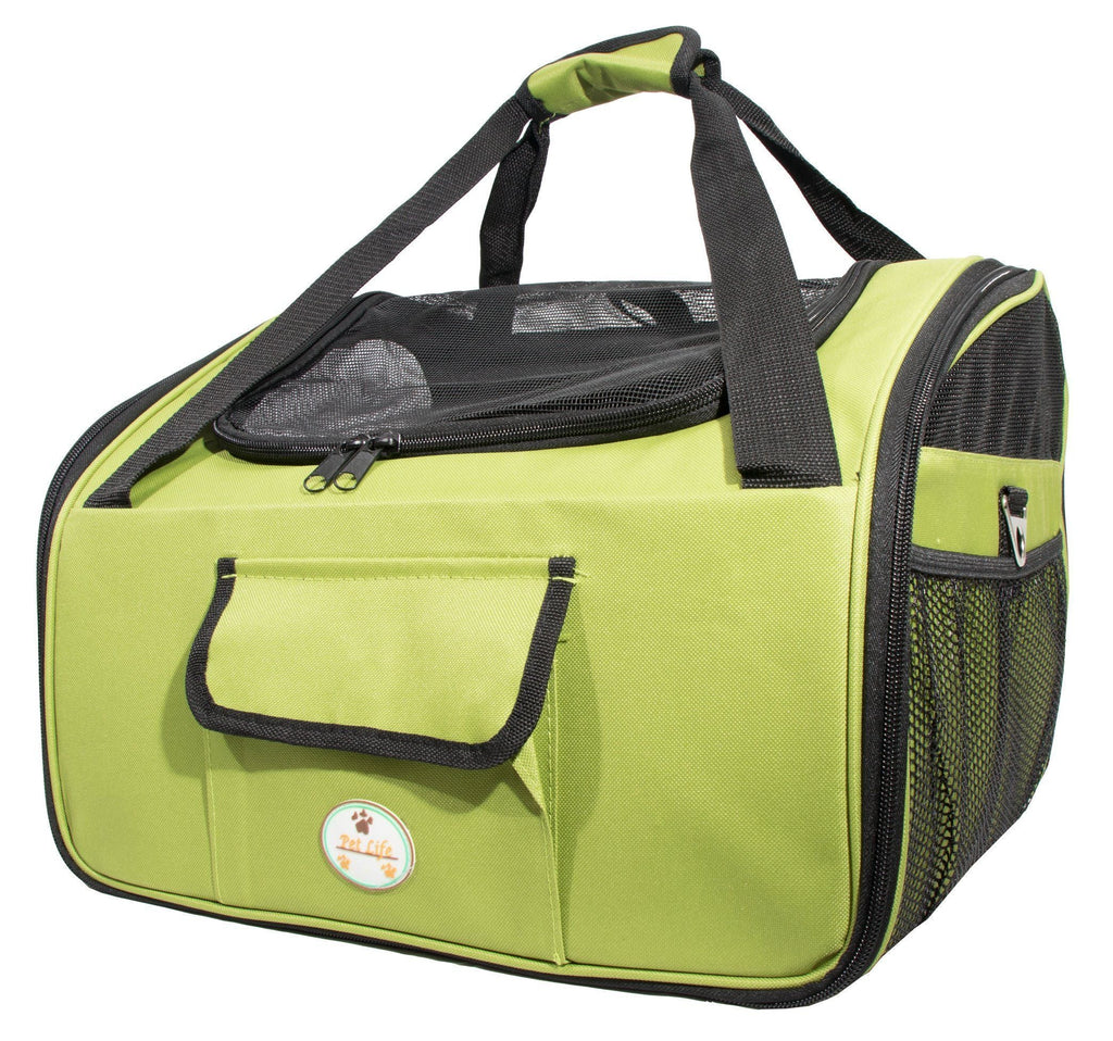 Pet Life ® 'Ultra-Lock' Collapsible Safety Travel Wire Folding Pet Dog Carseat Car Seat Carrier crate