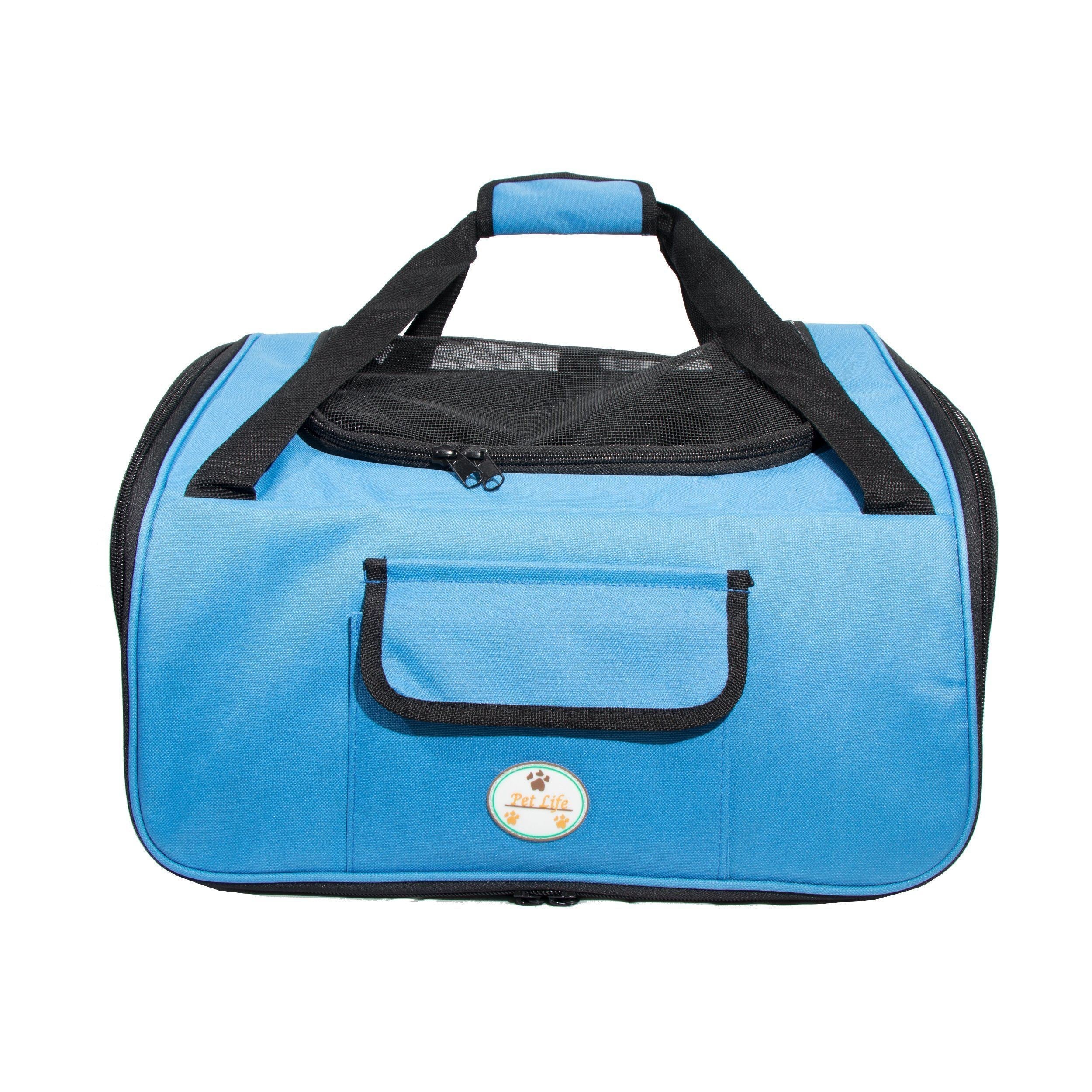 Pet Life ® 'Ultra-Lock' Collapsible Safety Travel Wire Folding Pet Dog Carseat Car Seat Carrier crate