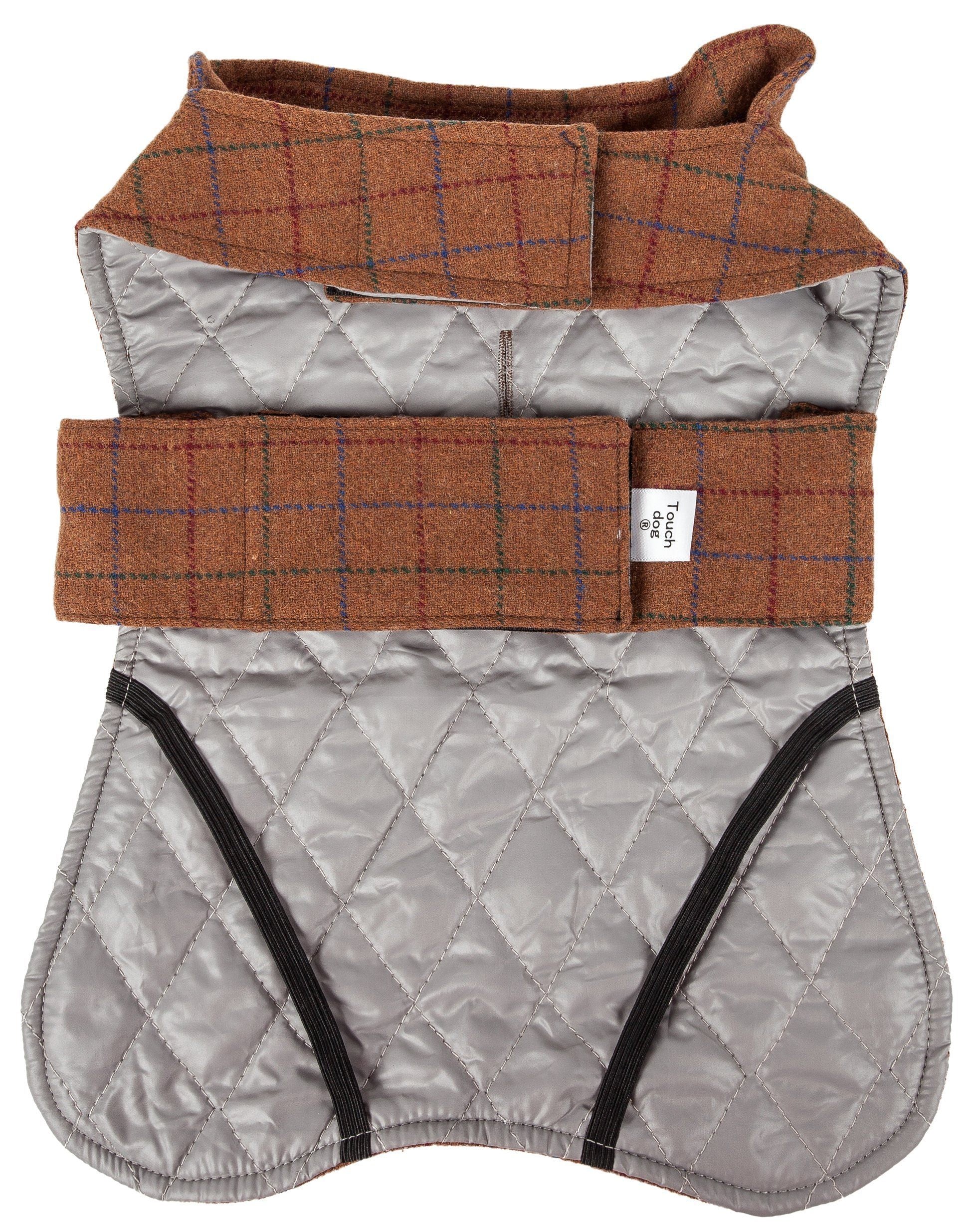 Touchdog ® 2-In-1 Windowpane Plaid Dog Jacket and Matching Reversible Dog Mat