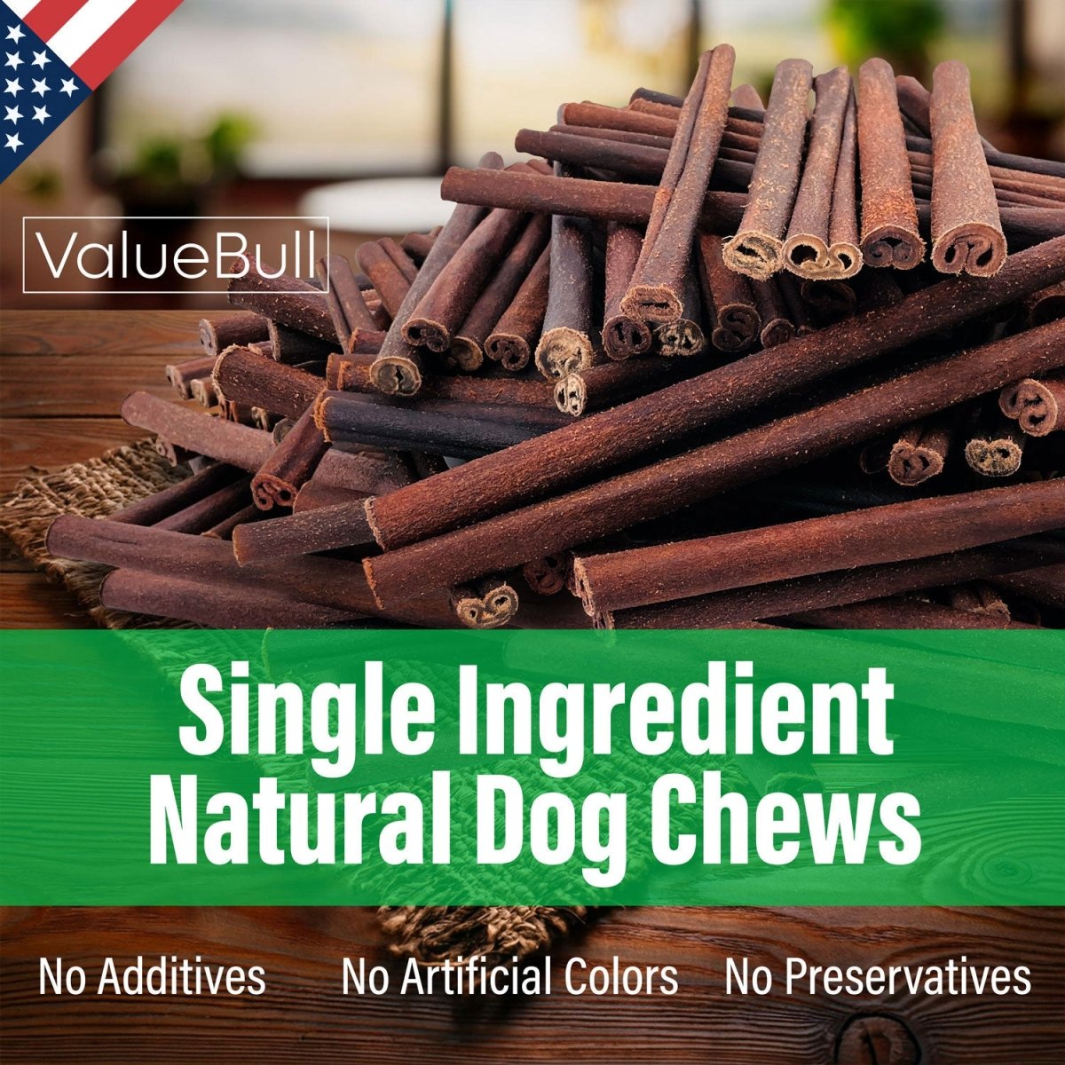 ValueBull USA Collagen Sticks for Dogs, 12 Inch Jumbo Chews, Natural Long-Lasting Dog Treats, 25 Count