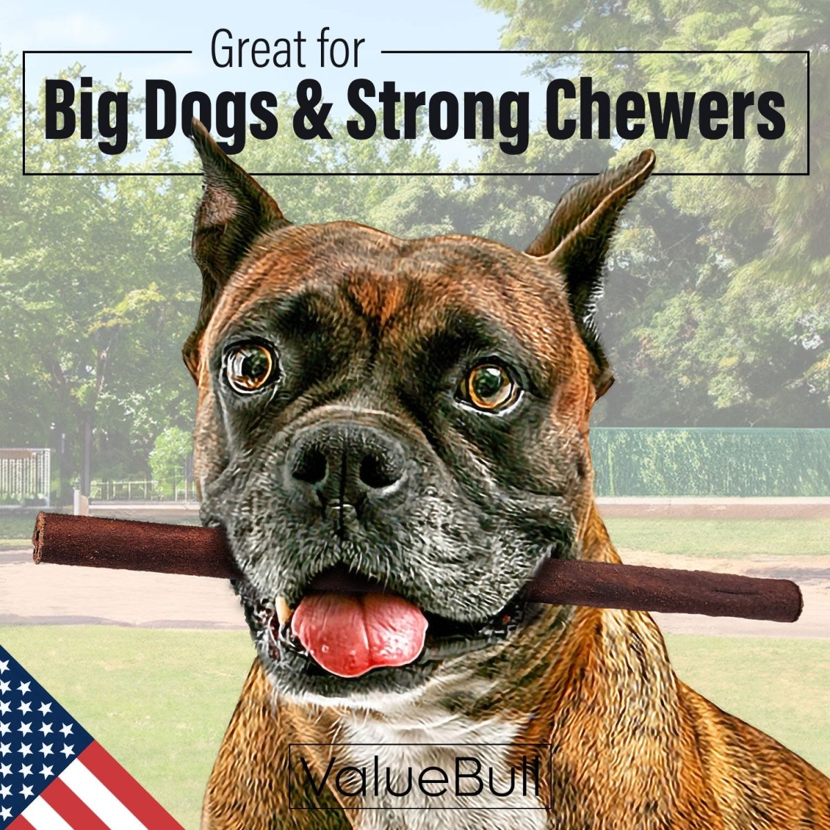 ValueBull USA Collagen Sticks for Dogs, 12 Inch Thick Chews, Natural Long-Lasting Dog Treats, 25 Count
