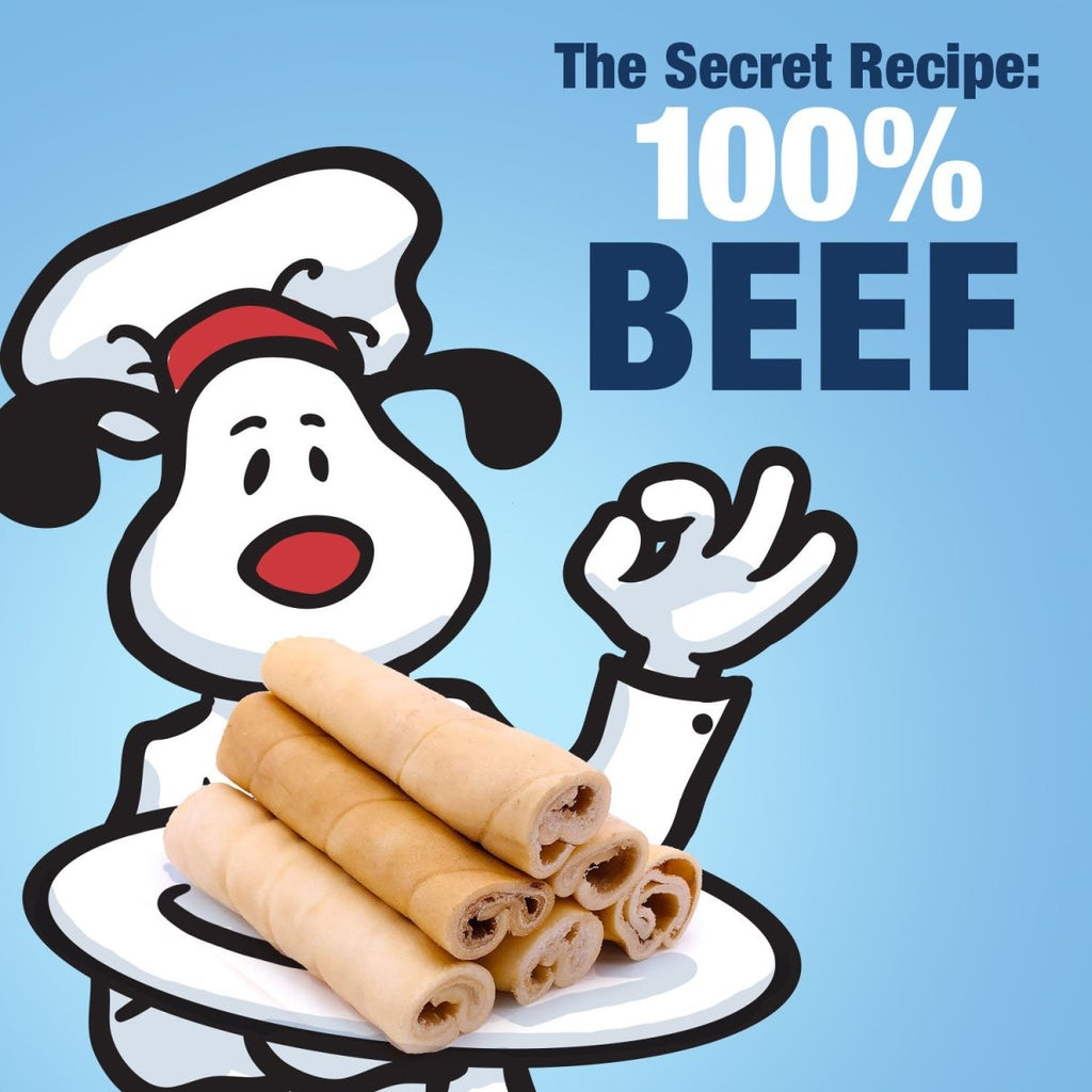 ValueBull Beef Cheek Rolls, Dog Chews, Varied Shapes, 6 Inch, 1 Pound