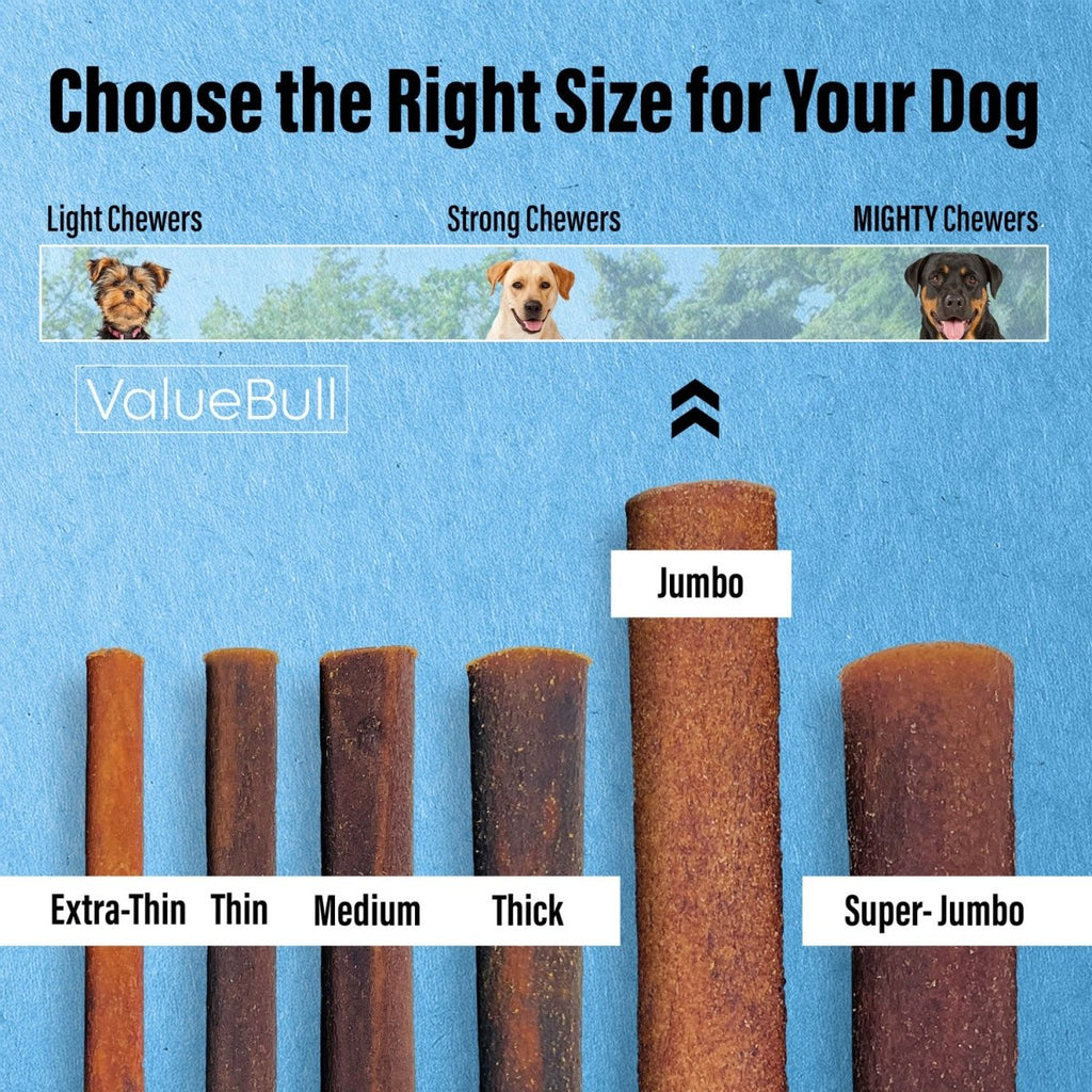 ValueBull Collagen Sticks for Dogs, 6 Inch Jumbo Chews, Natural Long-Lasting Dog Treats, 50 Count
