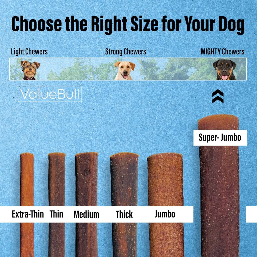 ValueBull Collagen Sticks for Dogs, 6 Inch Super Jumbo Chews, Natural Long-Lasting Dog Treats, 50 Count