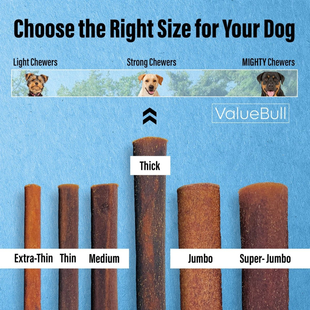 ValueBull Collagen Sticks for Dogs, 12 Inch Thick Chews, Natural Long-Lasting Dog Treats, 10 Count
